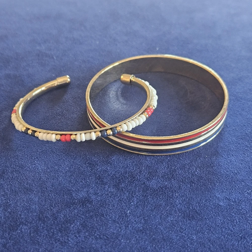 Vintage Goldtone and Multicolor Bangle Set